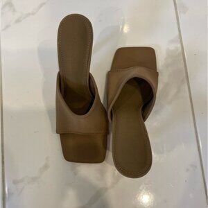Cute Beige Slip On Sandals